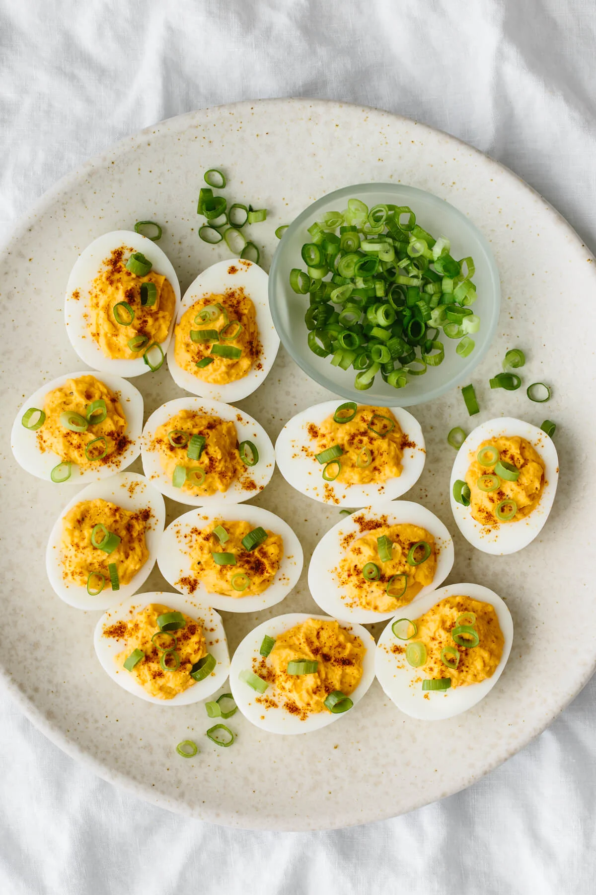 Ian's Dilly Buffalo deviled eggs